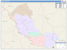 Mingo County, WV Wall Map Color Cast Style by MarketMAPS