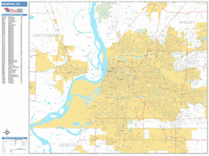 Memphis Tennessee Zip Code Wall Map (Basic Style) by MarketMAPS