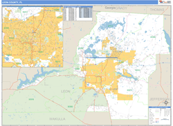 Leon County, FL Zip Code Wall Map Basic Style by MarketMAPS