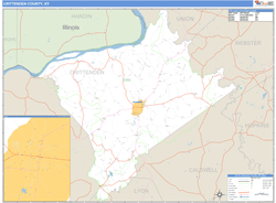 Crittenden County, KY Wall Map Basic Style by MarketMAPS