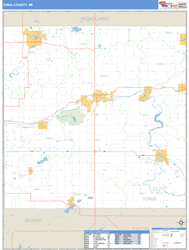 Ionia County, MI Zip Code Wall Map Basic Style by MarketMAPS