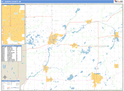 St. Joseph County, MI Zip Code Wall Map Basic Style by MarketMAPS