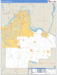 Dakota County, MN Zip Code Wall Map Basic Style by MarketMAPS