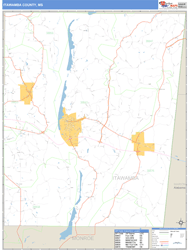 Itawamba County, MS Wall Map Basic Style by MarketMAPS