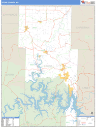 Stone County, MO Wall Map Basic Style by MarketMAPS