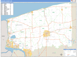 Niagara County, NY Zip Code Wall Map Basic Style by MarketMAPS