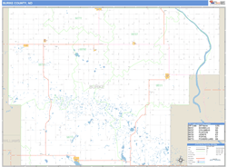 Burke County, ND Zip Code Wall Map Basic Style by MarketMAPS