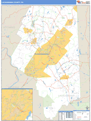 Lackawanna County Pa Wall Map Premium Style By Market - vrogue.co