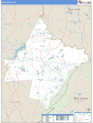 Pike County, PA Wall Map Basic Style by MarketMAPS