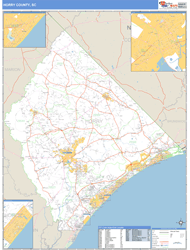 Horry County, SC Zip Code Wall Map Basic Style by MarketMAPS