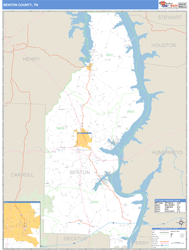 Benton County, TN Zip Code Wall Map Basic Style by MarketMAPS