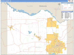 Wichita County, TX Zip Code Wall Map Basic Style by MarketMAPS