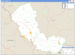 Mingo County, WV Zip Code Wall Map Basic Style by MarketMAPS