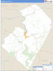 Summers County, WV Wall Map Basic Style by MarketMAPS