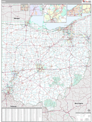 Ohio Wall Map Premium Style by MarketMAPS