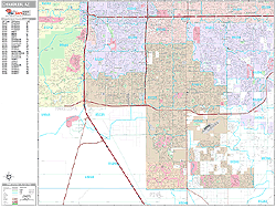 Chandler Arizona Zip Code Wall Map (Premium Style) by MarketMAPS