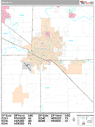 Merced California Wall Map (Premium Style) by MarketMAPS