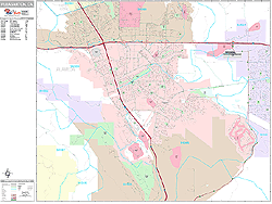 Pleasanton California Wall Map (Premium Style) by MarketMAPS