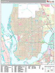 Cape Coral Florida Wall Map (Premium Style) by MarketMAPS