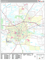 Tallahassee Florida Wall Map (Premium Style) by MarketMAPS