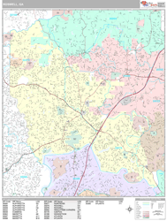 Roswell Georgia Zip Code Wall Map (Premium Style) by MarketMAPS