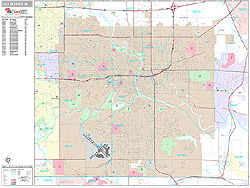 Des Moines Iowa Zip Code Wall Map (Premium Style) by MarketMAPS