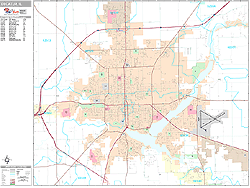 Decatur Illinois Wall Map (Premium Style) by MarketMAPS