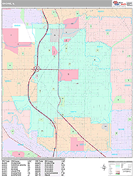 Skokie Illinois Wall Map (Premium Style) by MarketMAPS