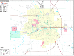 Muncie Indiana Zip Code Wall Map (Premium Style) by MarketMAPS