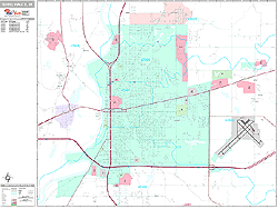 Terre Haute Indiana Zip Code Wall Map (Premium Style) by MarketMAPS