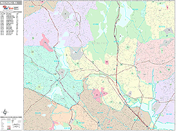 Medford Massachusetts Zip Code Wall Map (Premium Style) by MarketMAPS