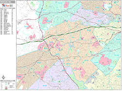 Newton Massachusetts Wall Map (Premium Style) by MarketMAPS