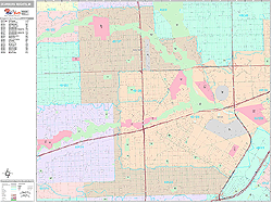 Dearborn Heights Michigan Zip Code Wall Map (Premium Style) by MarketMAPS