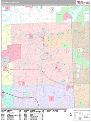 Rochester Hills Michigan Zip Code Wall Map (Premium Style) by MarketMAPS