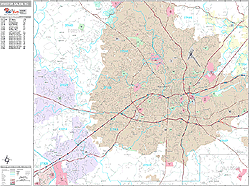 Winston-Salem North Carolina Zip Code Wall Map (Premium Style) by ...