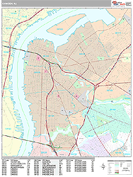 Camden New Jersey Zip Code Wall Map (Premium Style) by MarketMAPS