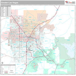 Greater Las Vegas Nevada Wall Map (Premium Style) by MarketMAPS