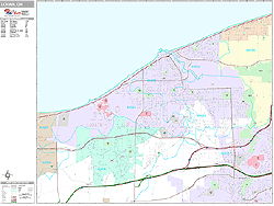 Lorain Ohio Zip Code Wall Map (Premium Style) by MarketMAPS