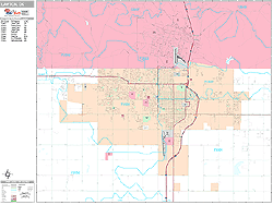 Lawton Oklahoma Zip Code Wall Map (Premium Style) by MarketMAPS