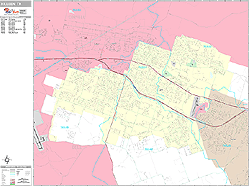 Killeen Texas Zip Code Wall Map (Premium Style) by MarketMAPS