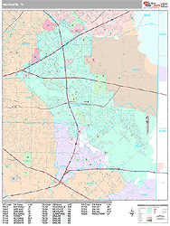 Mesquite Texas Zip Code Wall Map (Premium Style) by MarketMAPS