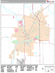 Janesville Wisconsin Zip Code Wall Map (Premium Style) by MarketMAPS