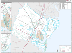 Glynn County, GA Zip Code Wall Map Premium Style by MarketMAPS