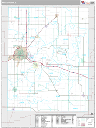 Knox County, IL Wall Map Premium Style by MarketMAPS