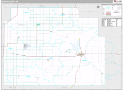 Morris County, KS Wall Map Premium Style by MarketMAPS