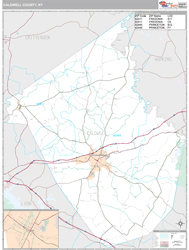 Caldwell County, KY Wall Map Premium Style by MarketMAPS