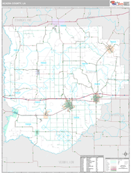 Acadia County, LA Wall Map Premium Style by MarketMAPS