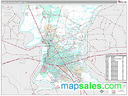 E. Baton Rouge County, LA Zip Code Wall Map Premium Style by MarketMAPS