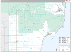 Iosco County, MI Zip Code Wall Map Premium Style by MarketMAPS