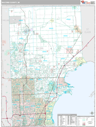 Macomb County, MI Wall Map Premium Style by MarketMAPS